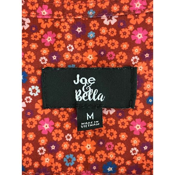 Joe & Bella Magnetic Button-Down Shirt Seth Orange Floral Print Men’s Medium - Picture 11 of 13